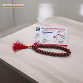 Lal Chandan Mala 27+1 beads made from red sandalwood, designed for stress relief and inner peace.